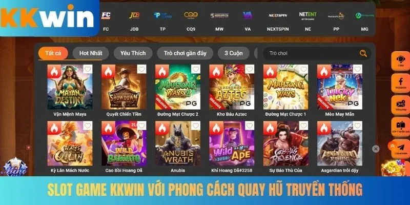 Slot game KKWIN với phong cách quay hũ truyền thống